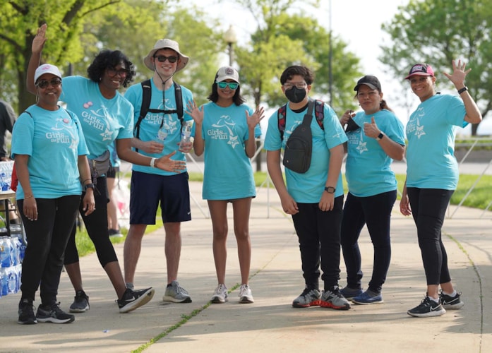 A group of volunteers at the the Girls on the Run-Chicago 5K in 2022